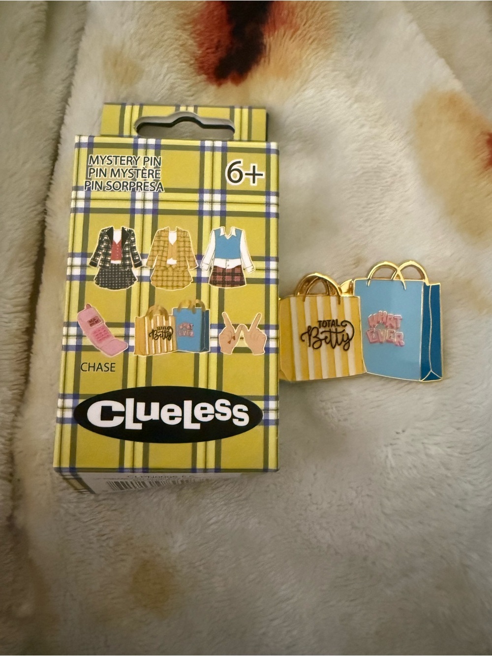Clueless Mystery Pin Set - Yellow Plaid Shopping Bag Pins